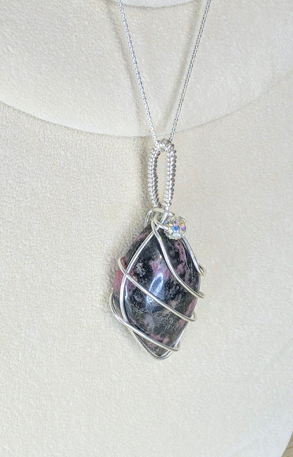 Rhodonite Cabochon *Sterling Silver* Necklace
