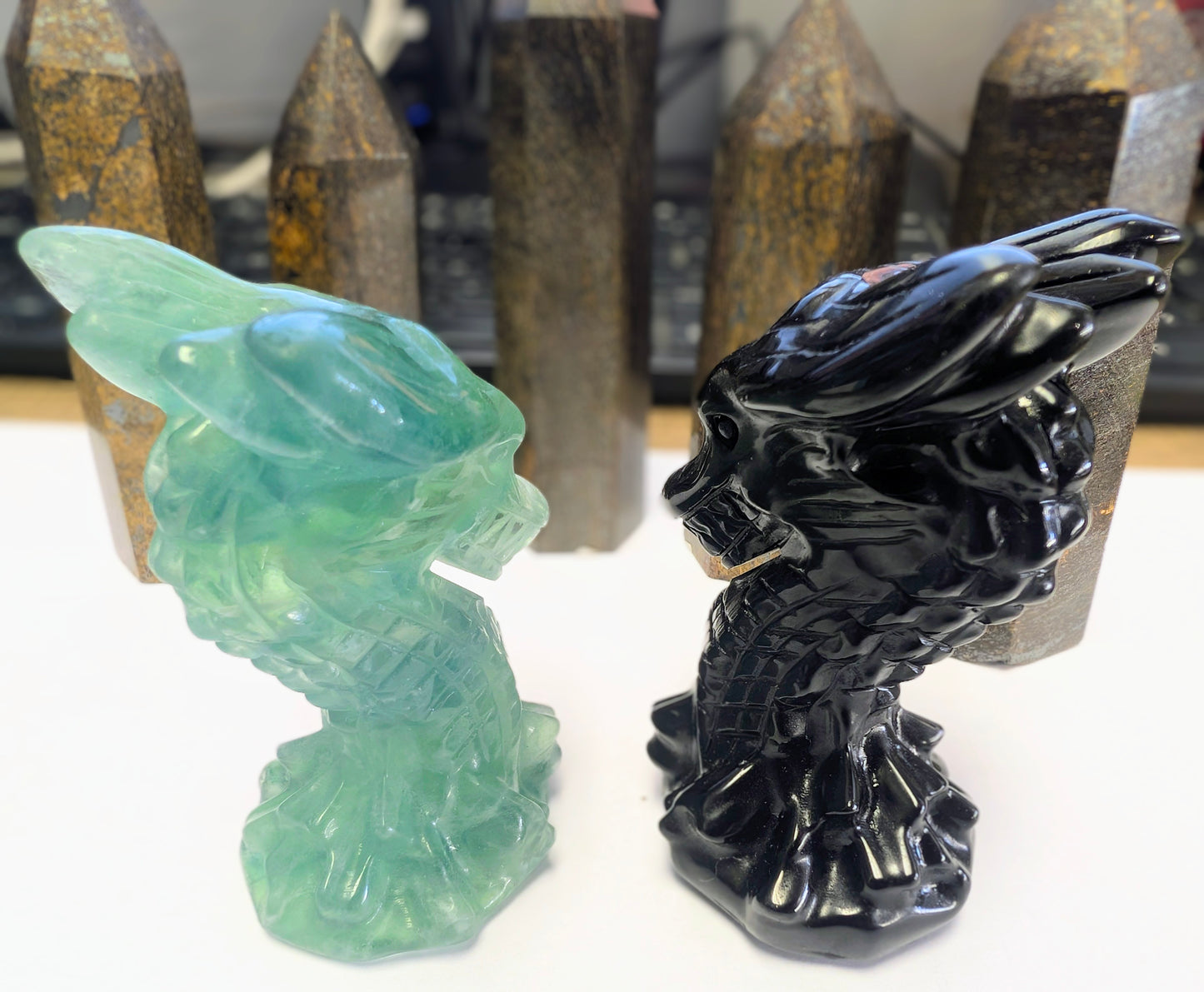 Crystal Dragon Head Carving – Strength, Protection & Ancient Wisdom