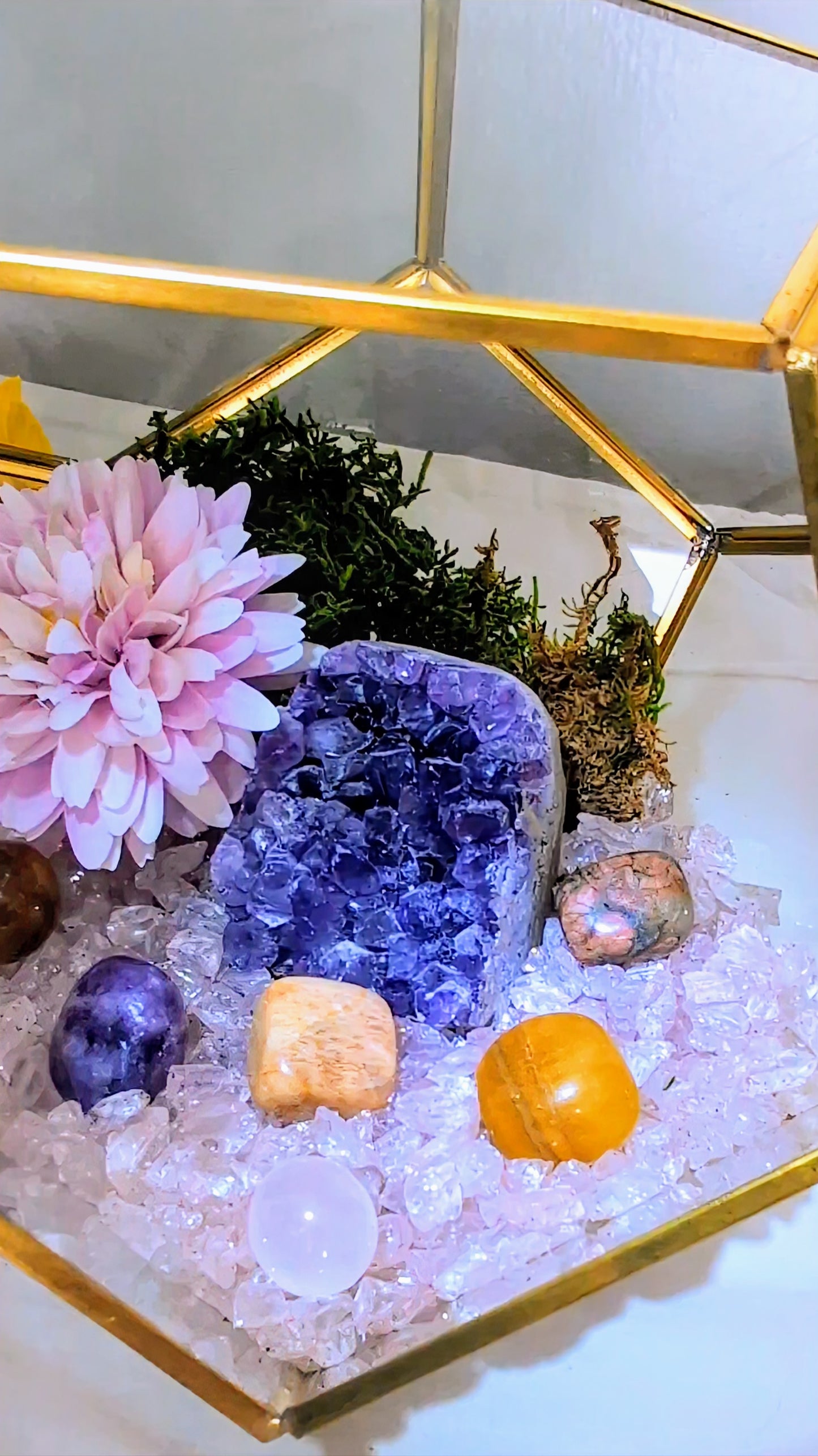 Enchanting Amethyst Glade Crystal Geode Terrarium