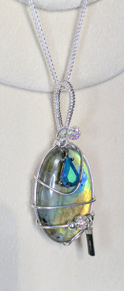 Labradorite Cabochon *Sterling Silver* Necklace