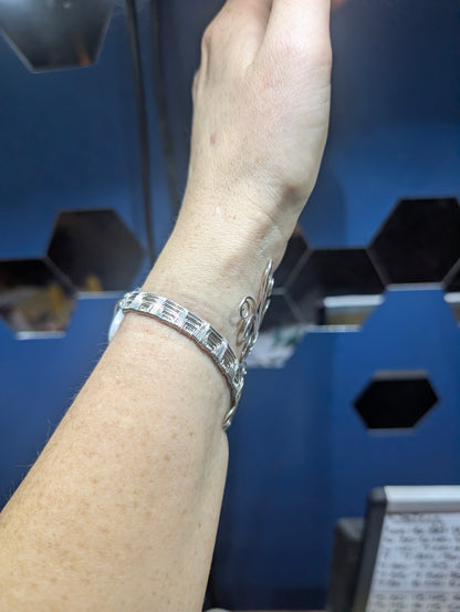 Silver Argentium Zebra Jasper Cuff Bracelet – Handmade Stone Cuff for Balance & Grounding
