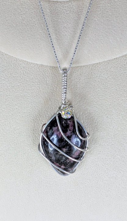 Rhodonite Cabochon *Sterling Silver* Necklace