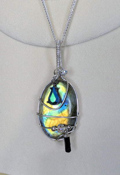 Labradorite Cabochon *Sterling Silver* Necklace