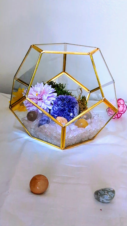 Enchanting Amethyst Glade Crystal Geode Terrarium