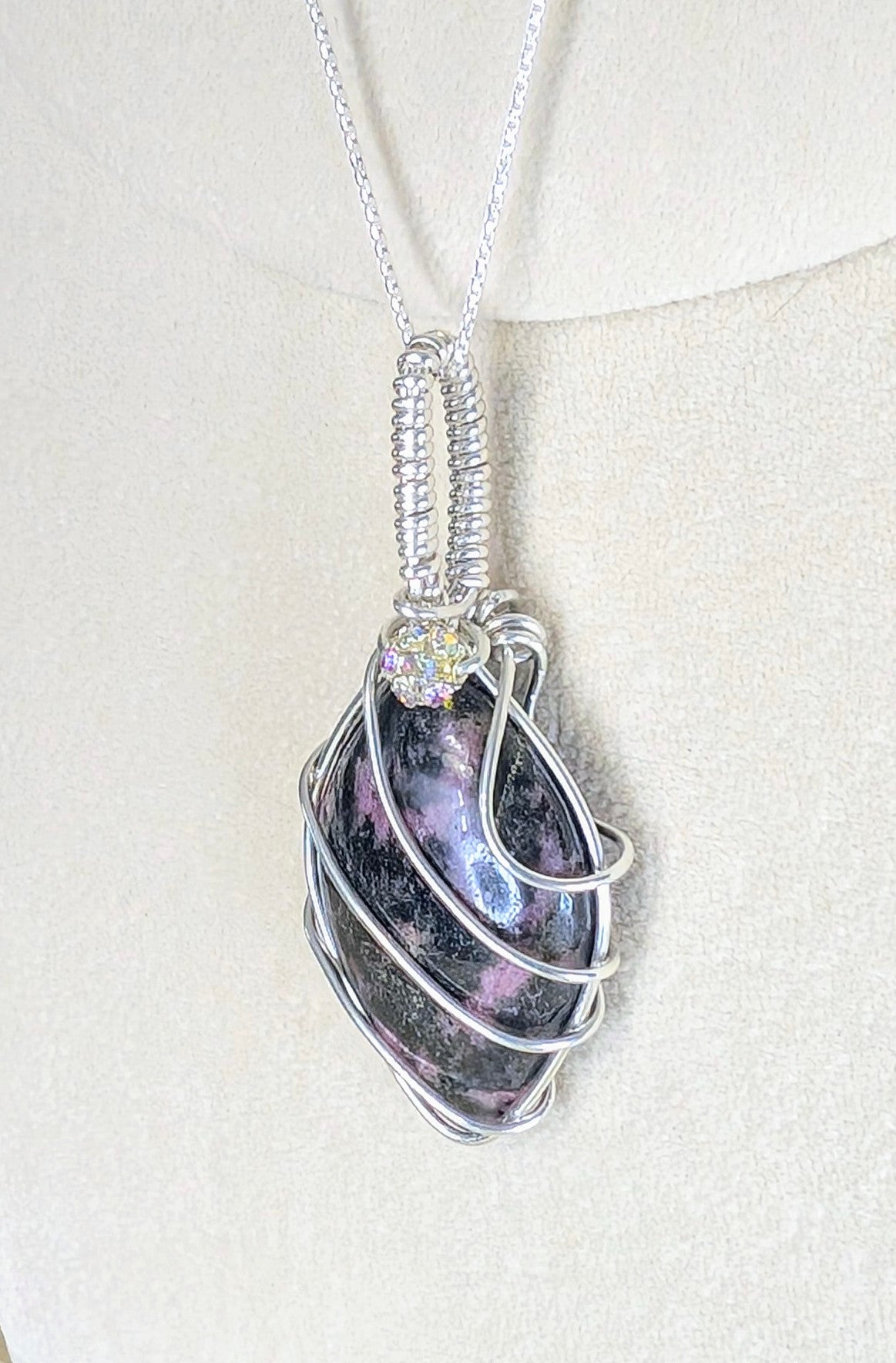 Rhodonite Cabochon *Sterling Silver* Necklace